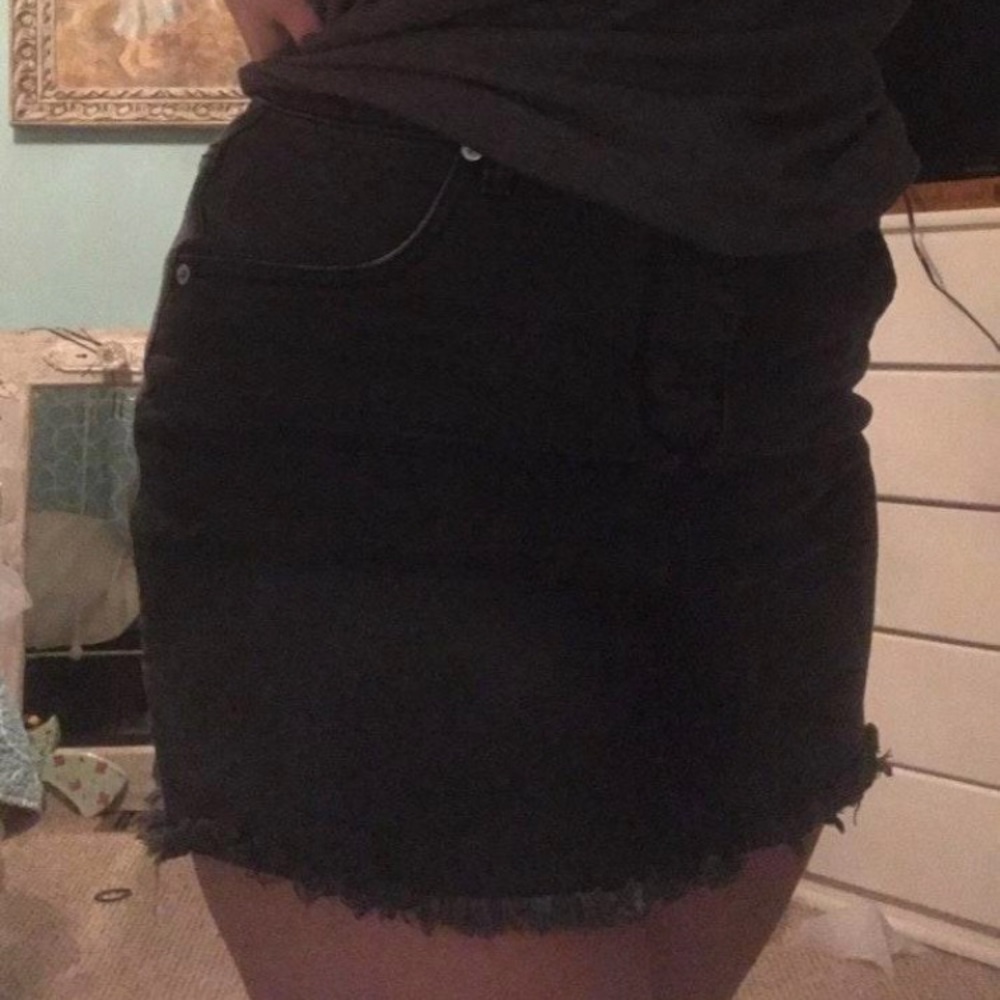 black jean skirt